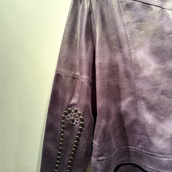Studded vegan pebble leather Blazer - Picture 3 of 4